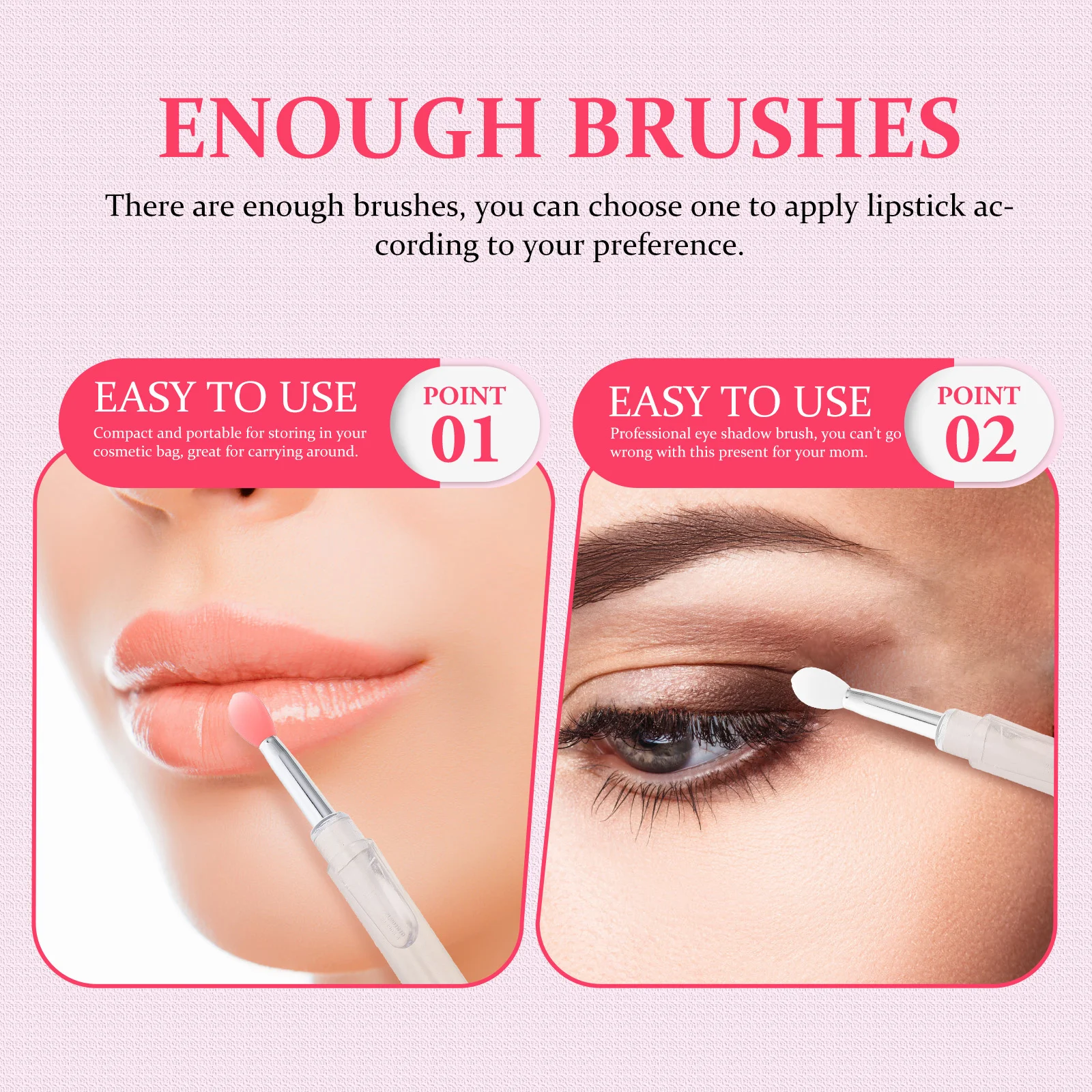 

6Pcs Silicone Makeup Brush Lips Applicator Soft Head Non Slip Handle Cosmetics Lipstick Brush Portable Beauty Tool for Women