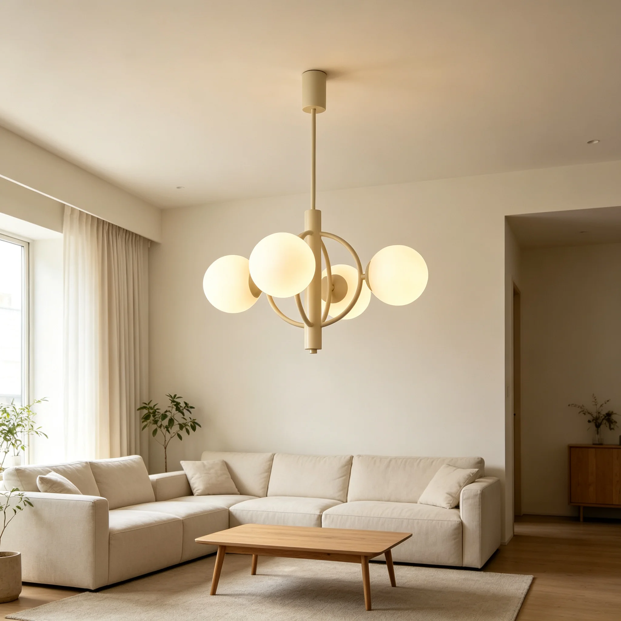 Modern Multi Heads Glass Ball Pendant Lights Living Room Decor Bedroom Chandeliers Dining Table Hanging Lamps Led Lights Fixture view 5