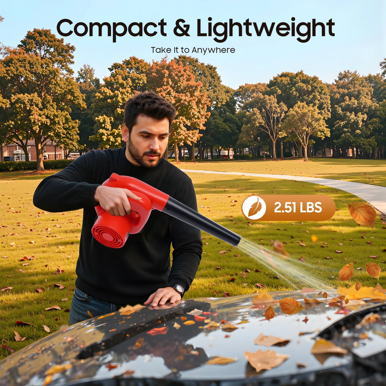 1000W 110V Electric Leaf Blower, Portable Electric Air Blower, Handheld Blower for Blowing Leaf, Garden, Computer Host Cleaning