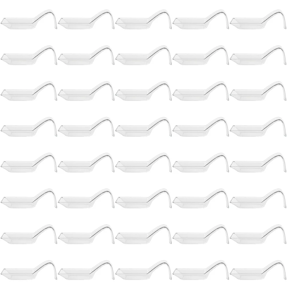 

50 шт., фруктовые десертные тарелки с ложкой, прозрачные маленькие тарелки для закусок, многофункциональный поднос для домашней кухни, аксессуары, десертные тарелки