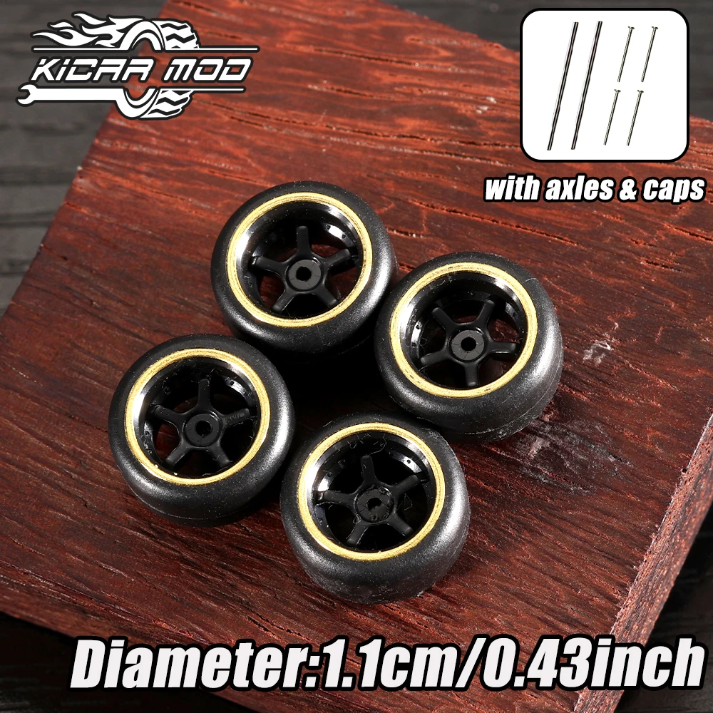

KicarMod 1 64 Масштабные модели колес Автомобильные черные золотые круглые колеса Шины Автомобильные игрушки для горячих колес Хобби Модифицированные детали 4 шт. (1 комплект)