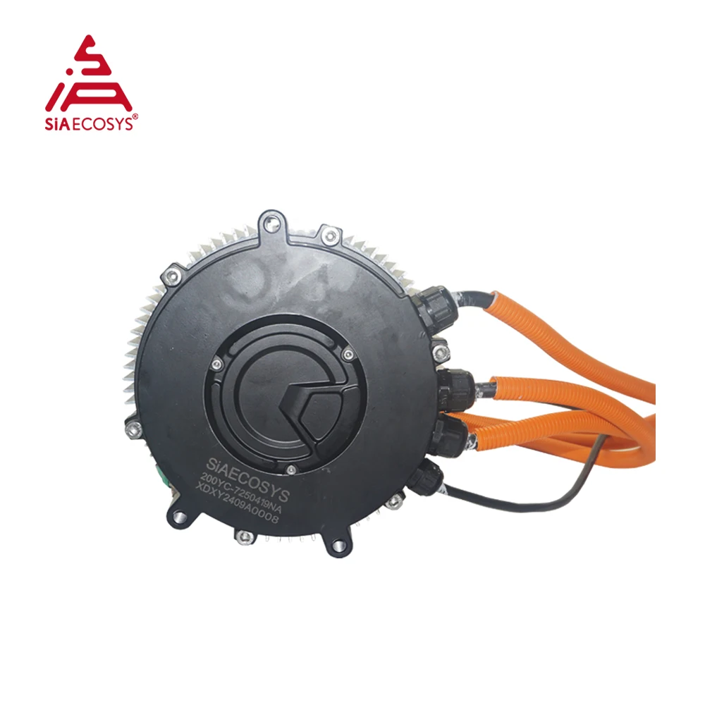 SIAECOSYS SIA200-50 12KW Peak 26KW 92N.m PMSM Motor with 1:2.05 Gear Ratio IP67 Motor With ND721200B for Electric Motorcycle