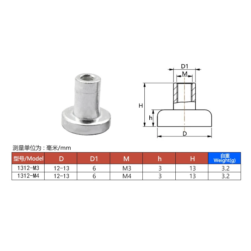 100 Pcs 1312 -M3/M4 Led Module Magnet Screws Fixed Magnetic Column Screw Lamp Fitting Ceiling Plate Fix On Walls For Home