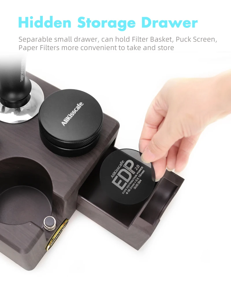 AliKisscafe Kaffee Tamper Station Siebträger Halter 51mm 54mm 57mm 58mm Für Delonghi Breville Espresso Zubehör barista Werkzeug – Detail 6