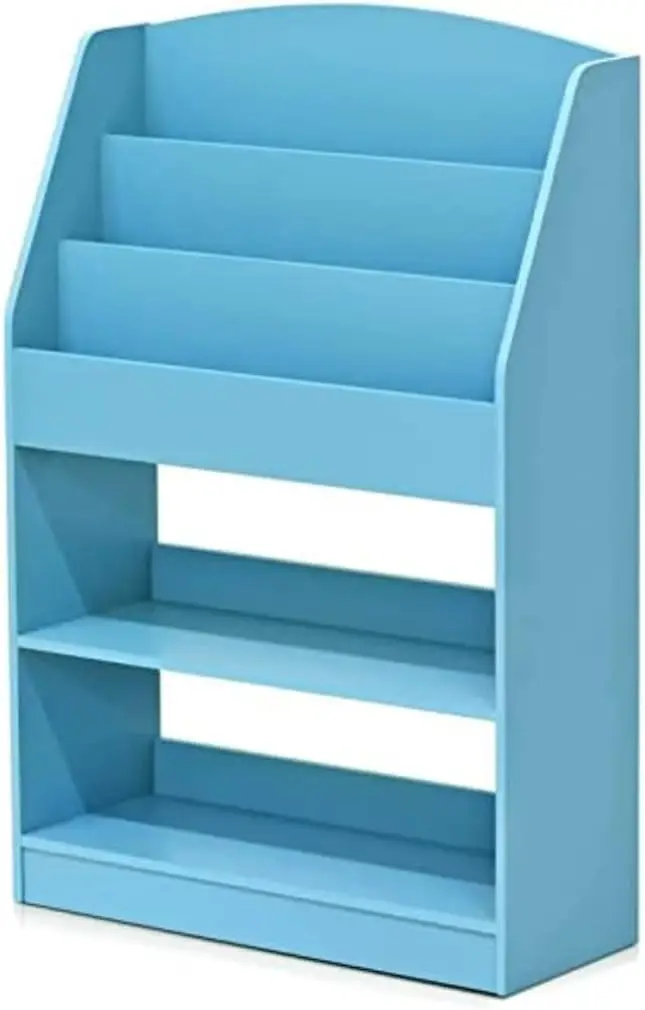 

Magazine/Bookshelf with Storage, 24.57(W) X 9.45(D) X 37.01(H) inches, Light Blue