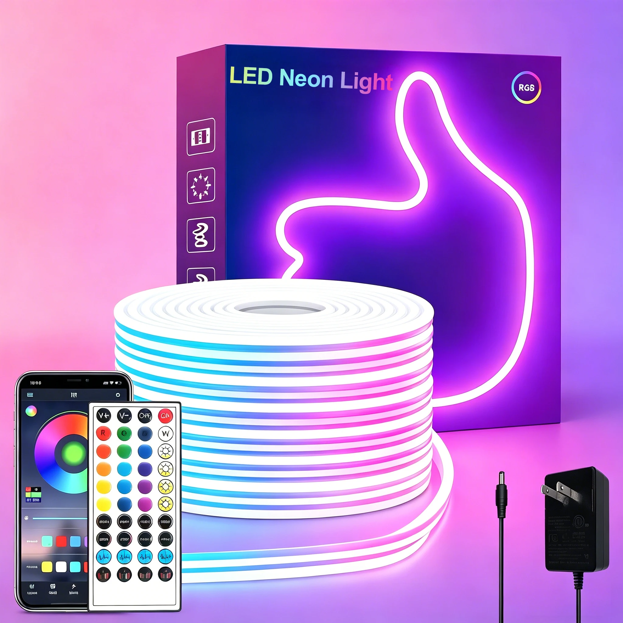 24v-rgb-neon-rope-lights-waterproof-flexible-neon-led-strip-lights-bluetooth-music-sync-with-app-remote-control-5m-10m-20m-30m