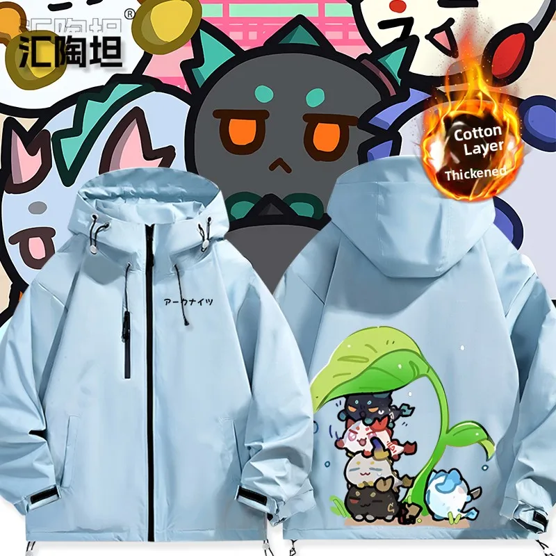 

Warm Cotton Padded Hooded Jaet for Men And Women Youth Faion Winter Outerwear Breathable Polyester Fiber Thiened Coat