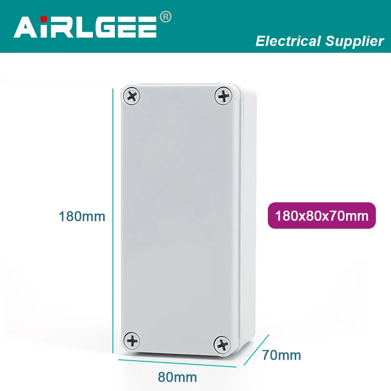 IP67 Level Waterproof Junction Box 180 * 80 * 70mm ABS Plastic Outdoor Cable Connection Dustproof Electrical Distribution box