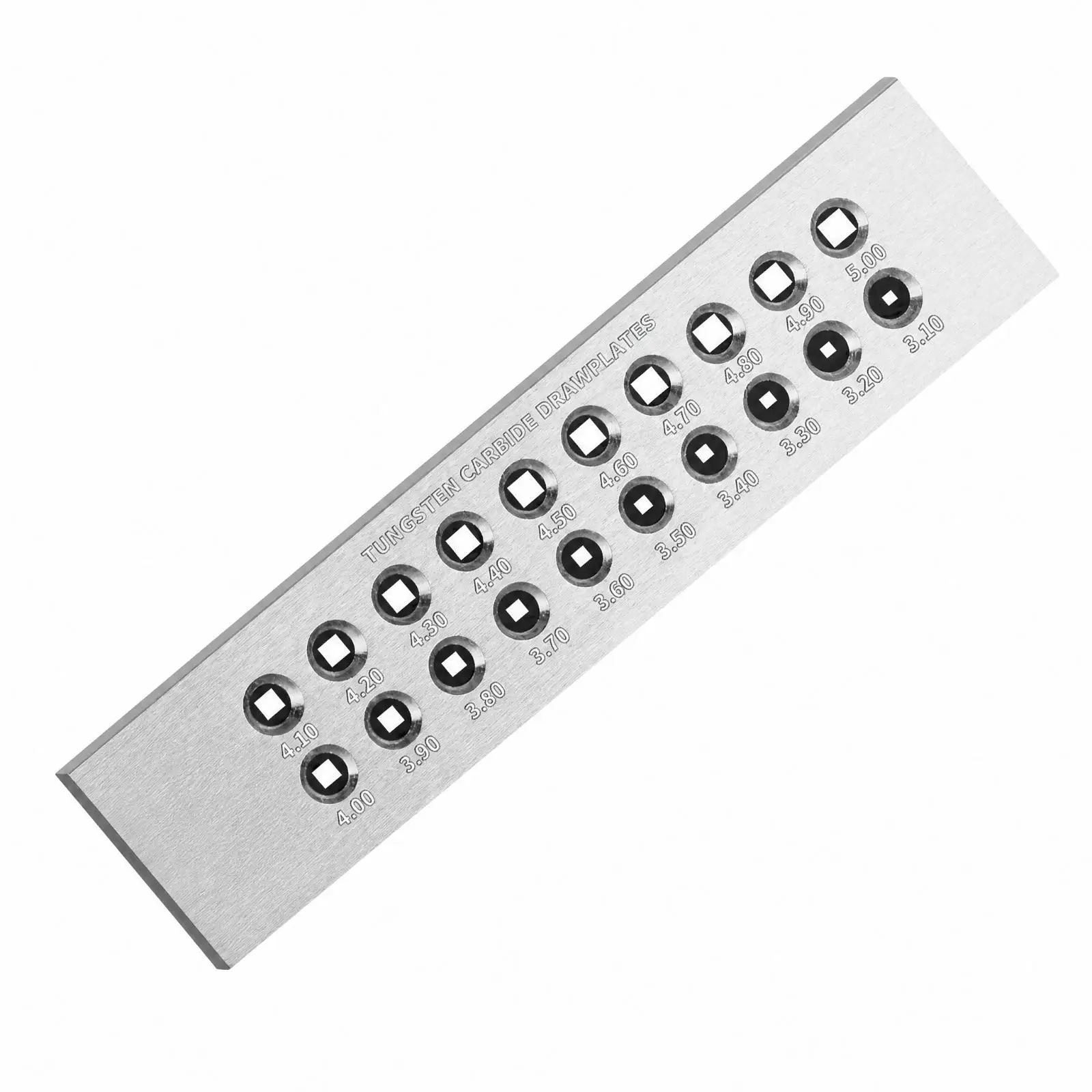Drawplate for Jewelry Making Tungsten Carbide Wire Forming Tool with Square Holes for Bracelet and Ring Craft