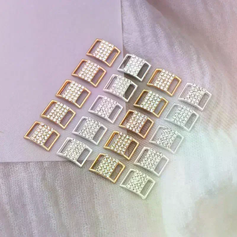 10*15MM Rhinestone Bikini Connector Buckle Alloy Chain Swimwear Decorative Rhinestone Buckle DIY Jewelry Accessories 10Pcs
