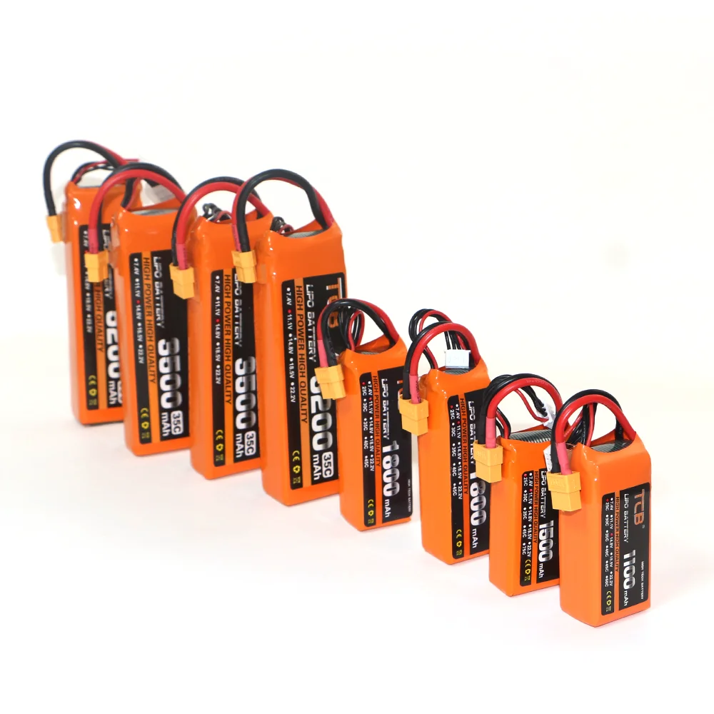 TCB 7.4V Battery 2S 1300 2200 2600 3800 5000mAh 25C 35C 60C RC Toy LiPo Battery 2S For RC Airplane Quadrotor Boat Aircraft Car