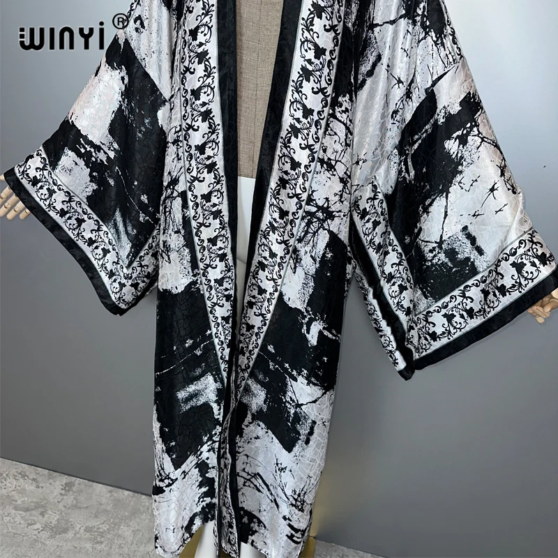 WINYI Africa boho retro print Kimonos long dresses for woman Cardigans beach outfits kaftan beach cover up party dress maxi coat
