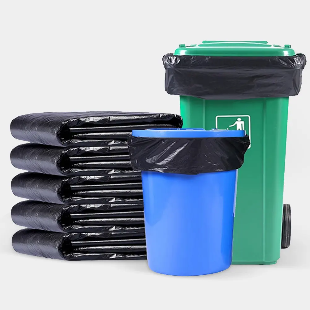 50pcs Large Plastic Garbage Bags Heavy Duty Trash Bags 60x90cm 2 4mm Thick for Hotel Office Property Extra Strong Suitable