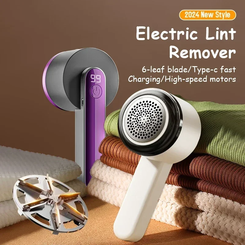 Lint Remover Electric Hairball Trimmer Smart LED Digital Display Fabric shaver USB Charging Portable Professional Fast Household