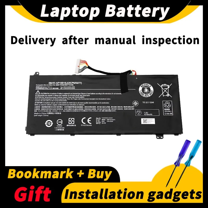 

For ACER A314-32 AP18B18J 7.6V 34.31wh/4515mAh Laptop Battery