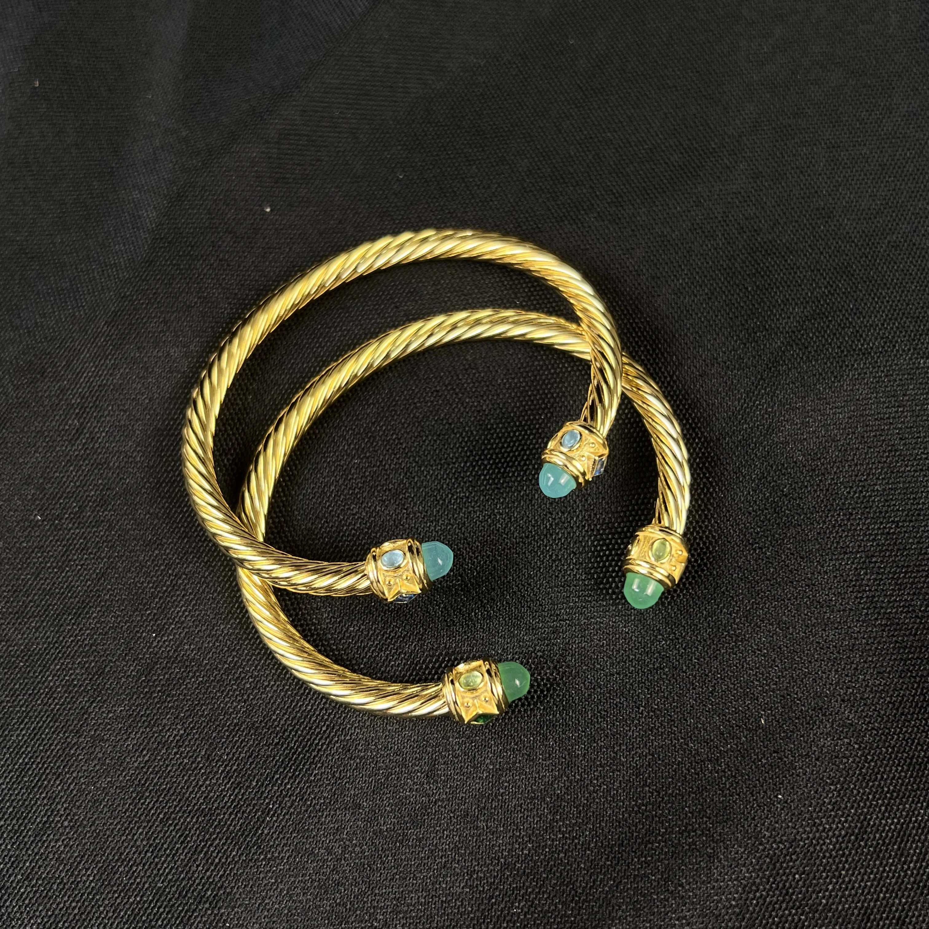 S925 فضة 2025 جديد 5 مللي متر الذهبي المياه الكستناء العقيق كريستال سوار محايد موضة الاتجاه الرجعية المجوهرات الفاخرة