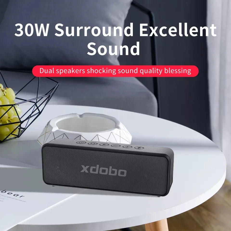 30W XDOBO High Power Bluetooth Speakers Game TWS3D Stereo Subwoofer Home Built-in Sound Card with Multiple Modes Apple Music Mp3