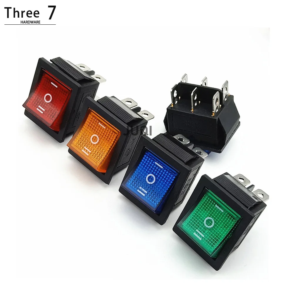 

Kcd4 boat switch boat rocker high power button 3-position 6-pin illuminated switch 16A 250vac/20a 125va rocker switch