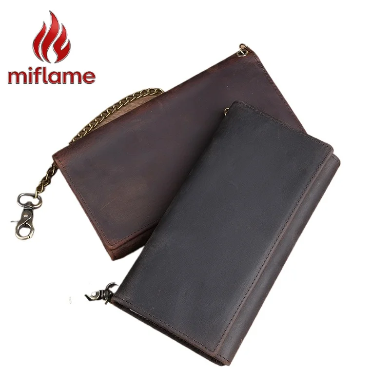 

Мужской длинный кошелек из кожи Crazy Horse, винтажный, ретро, многофункциональный, с держателем для карт, зажимом для денег, для бизнеса и путешествий