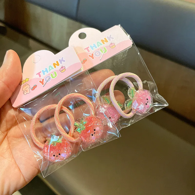 New Glow in The Dark Kids Shiny Hair Ties Fruit Animal Cartoon Elastic Bands Cute Children Mini Hair Elastics