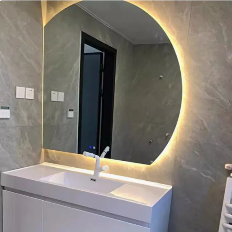 

Special-shaped smart bathroom wall hanging, luminous bathroom mirror, semi-circular large mirror