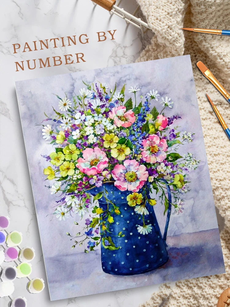 Kit De Pintura Por Números Para Adultos – Lienzo 20x30 Cm Con Pinceles Y Pinturas Acrílicas, Sin Marco, Manualidad DIY Relajante