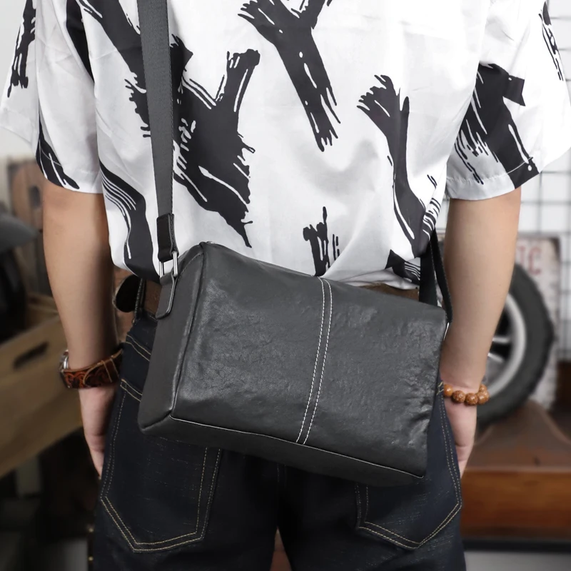 Minimalistic Men Messenger Bags Fashion Business Travel Shoulder Bags Male Genuine Leather Briefcase Crossbody Handbag