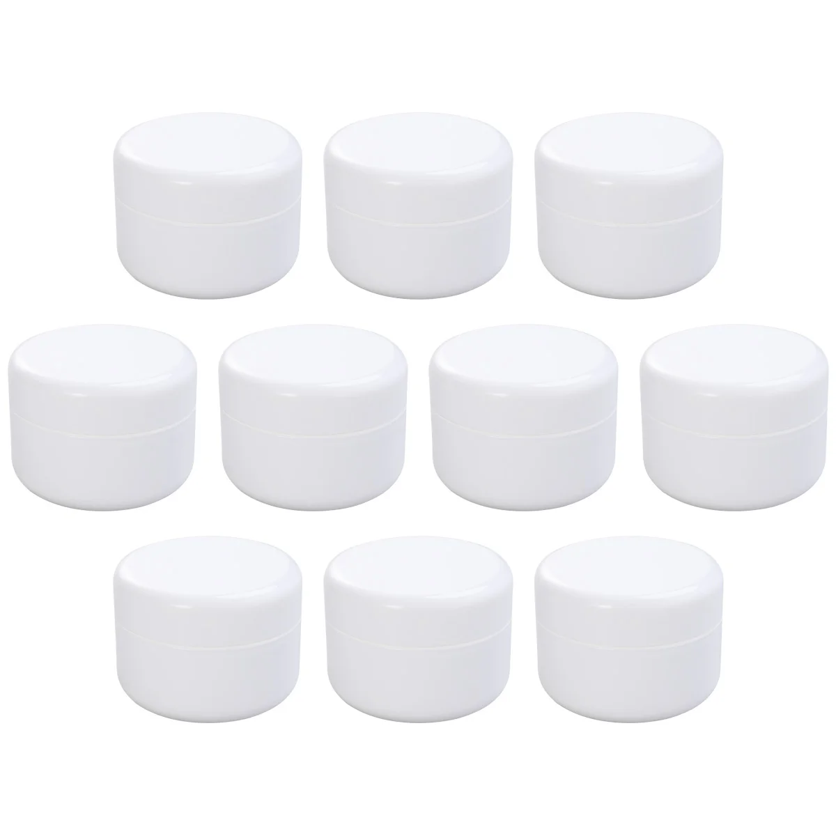 

10 pcs Portable Cream Box Plastic Makeup Empty Box Mini Facial Cream Box for Woman Lady Girl (White, 100g)