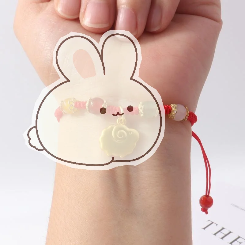 Lucky Sheep Chinese Zodiac Red String Bracelet Handmade Woven Rope for New Year Friend Gift
