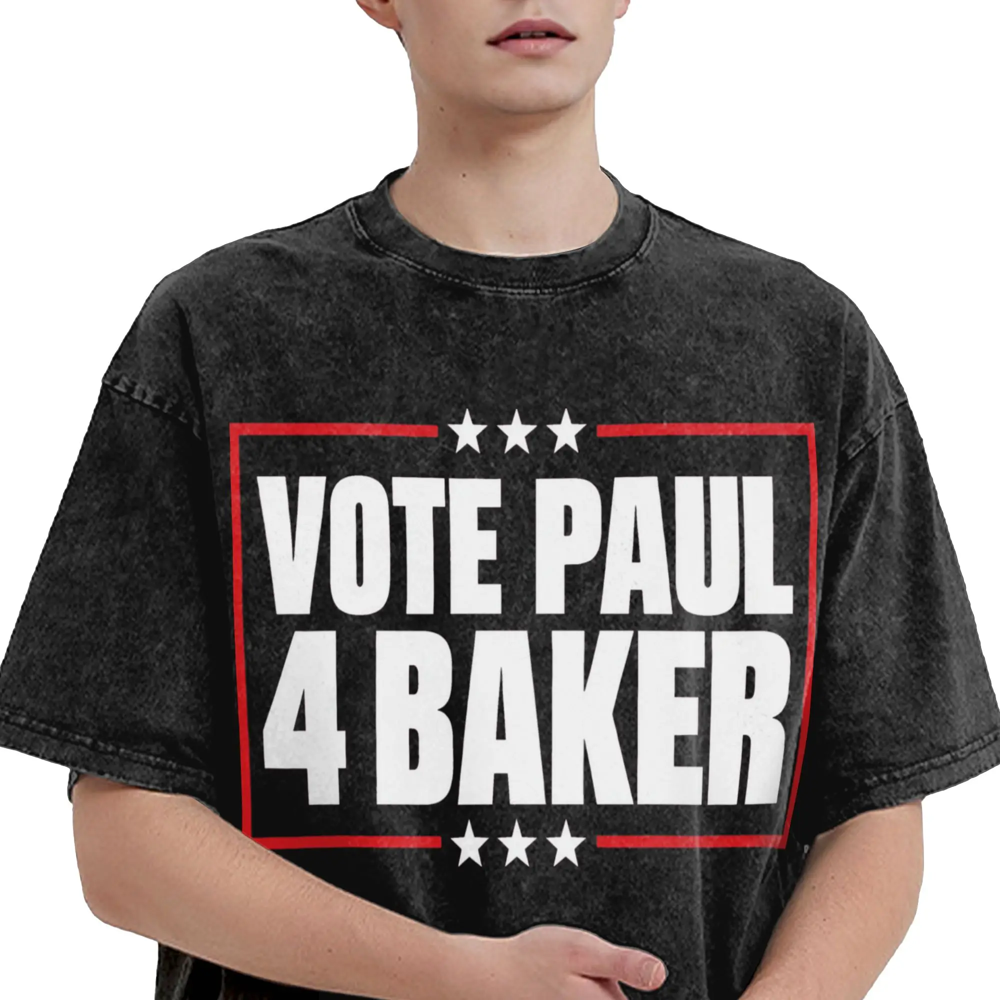 Harajuku Washed Shirts Vote 4 Paul Baker  Apparel Casual T Shirt Harajuku  Streetwear Short Sleeve Graphic Printed Tops Tees