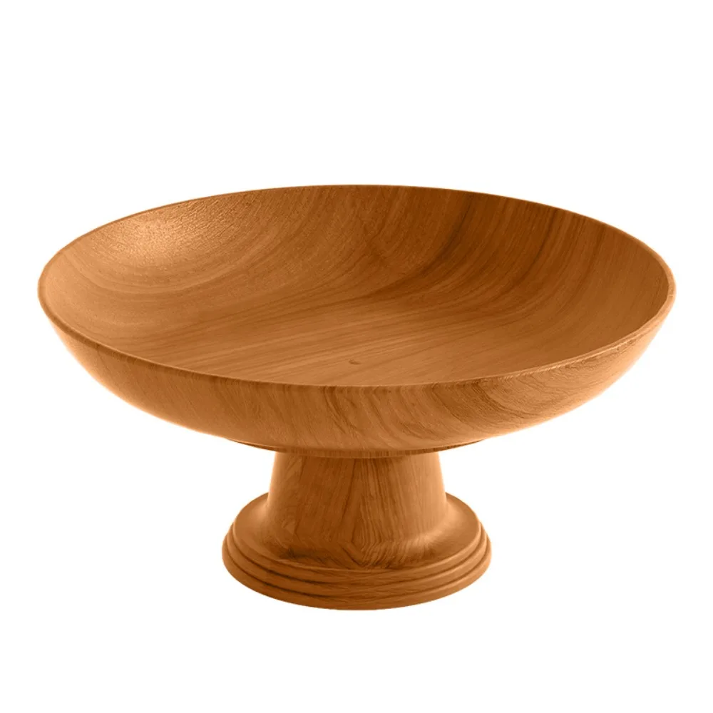 Fashion Nordic Wood Grain Fruit Plate Plastic High-foot Candy Snack Tray Detachable Dried Fruit Plate Household Desktop Storage