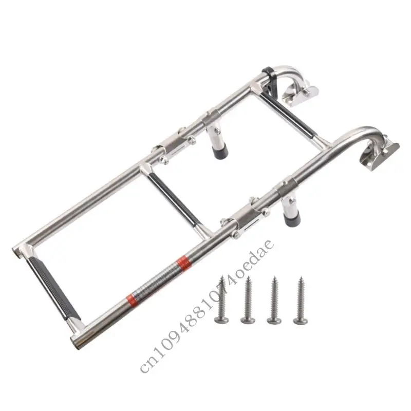 

0XXC Boat Boarding Ladder Stainless Steel Construction Telescoping Boat Ladder Swim Step For Stern Deck Marine Safety
