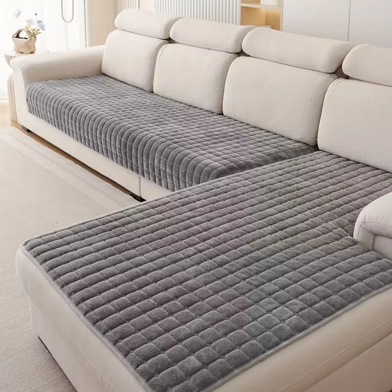 Set aus 2 attraktiven gesteppten Flanell-Sofaschonern, weiche und langlebige Möbelschoner, ideal für jede Jahreszeit, haustierfreundlich, maschinenwaschbar, perfekt für Schlafzimmer, Wohnzimmer, Büro,