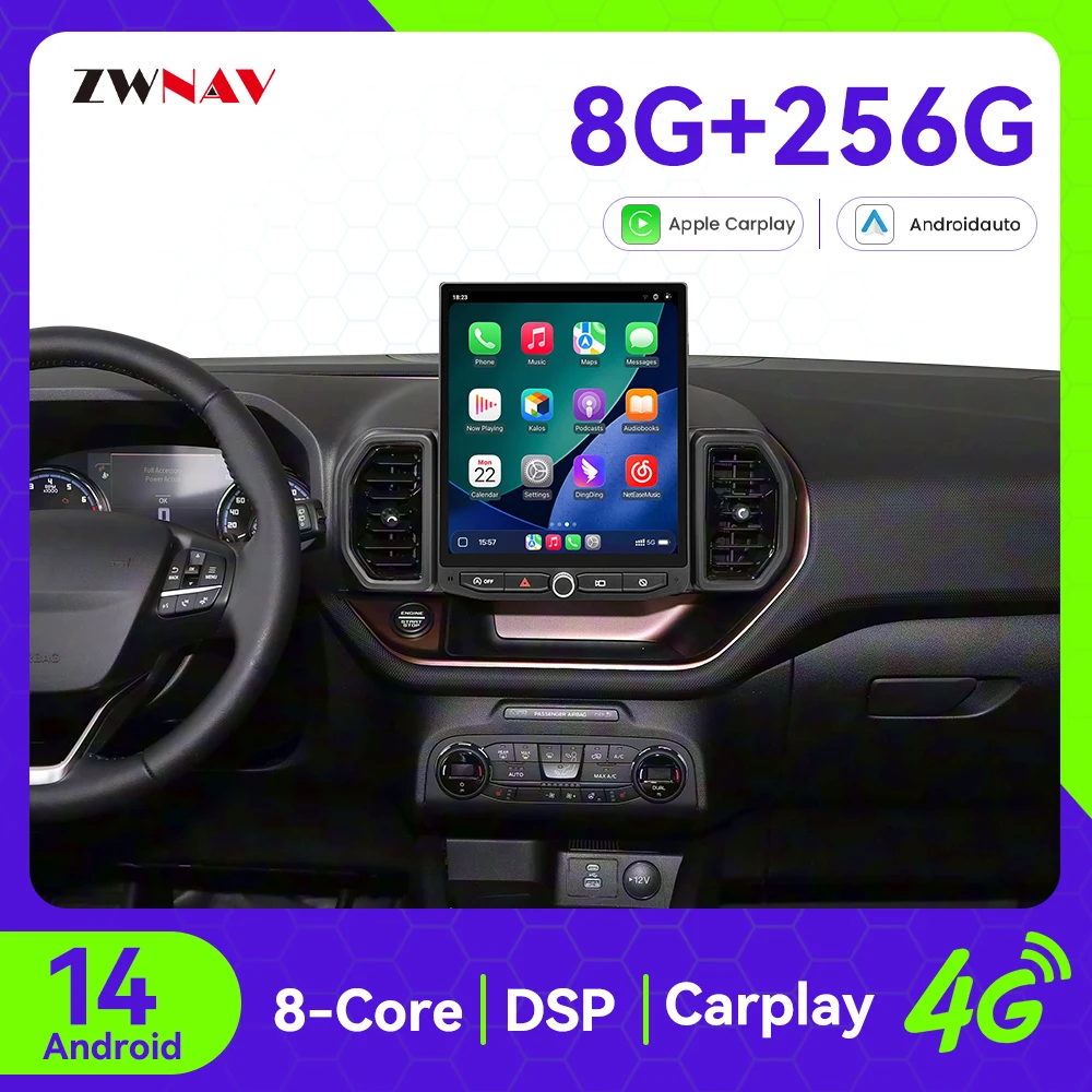 Android 14 Carplay Car Radio 12 inch Touch Screen For Ford Bronco Sport 2021-2024 GPS Navigation Multimedia Player Head Unit