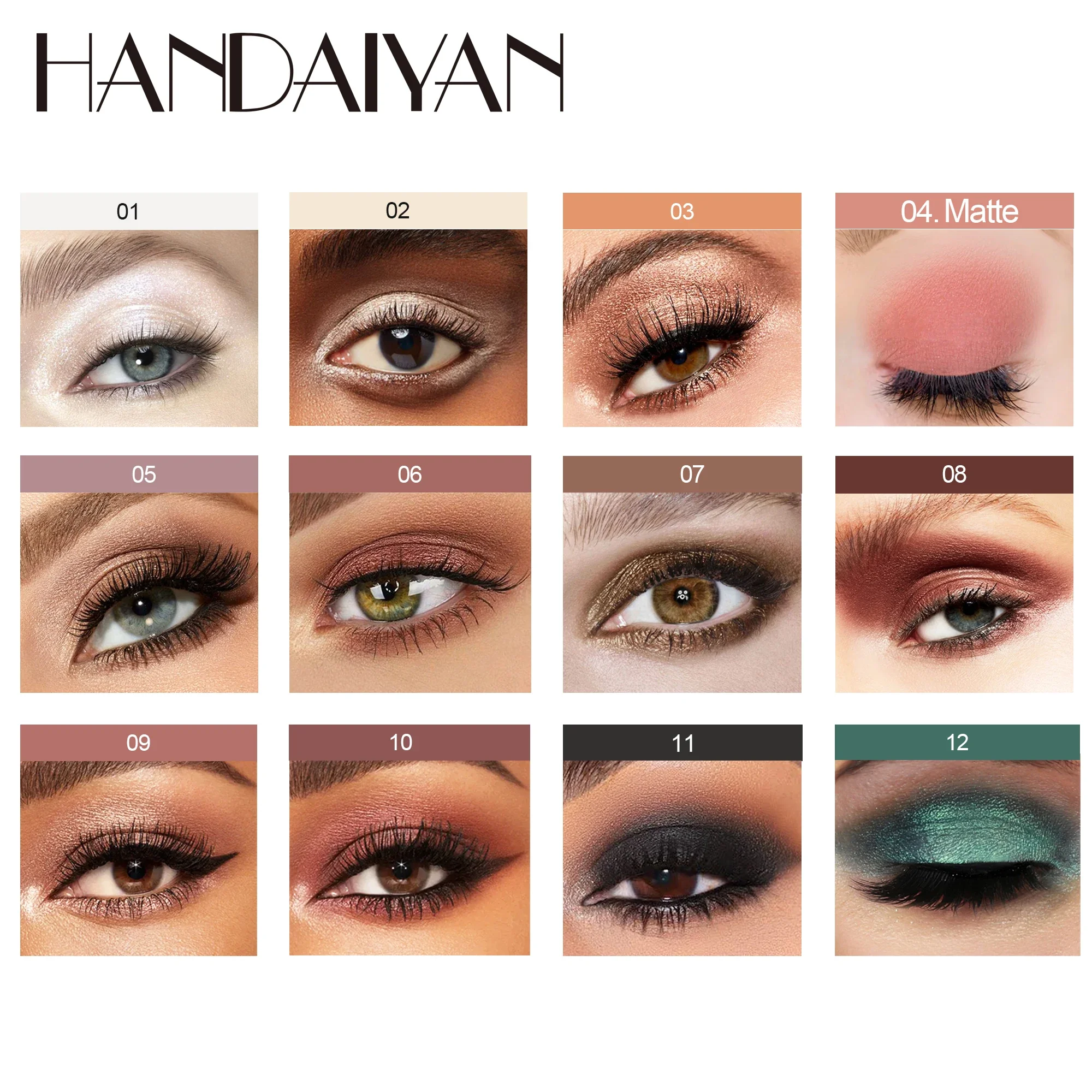 Bâton d'ombre à paupières nacré, ver à soie, Double tête, paillettes scintillantes, mat, ensemble de crayons, surligneur imperméable, maquillage, 12 pièces