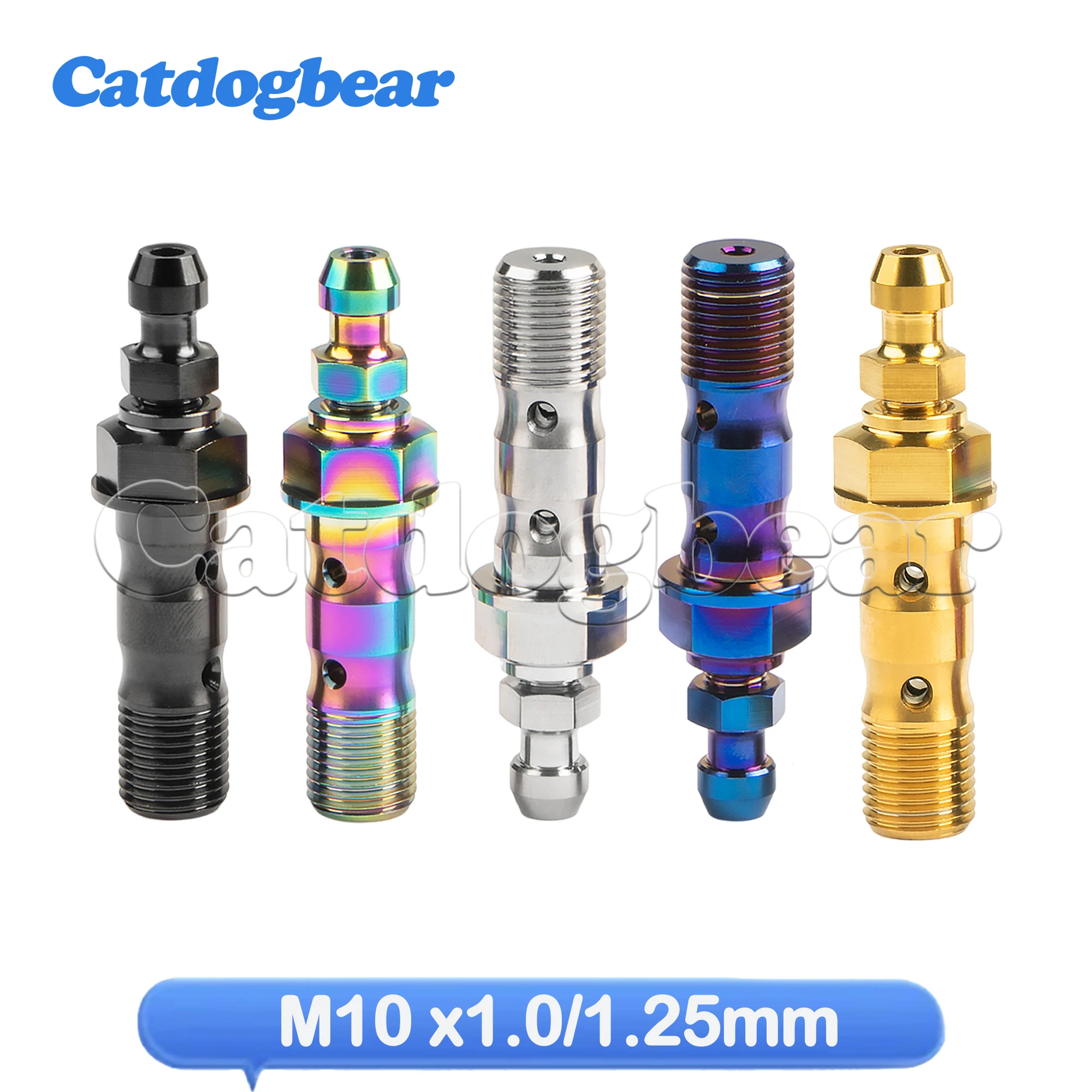 

Catdogbear Titanium Double Hole Clutch Bolt M10 Pitch 1.0/ 1.25mm with Bleeder Valve Banjo Bolt for Motorcycle Brake Caliper