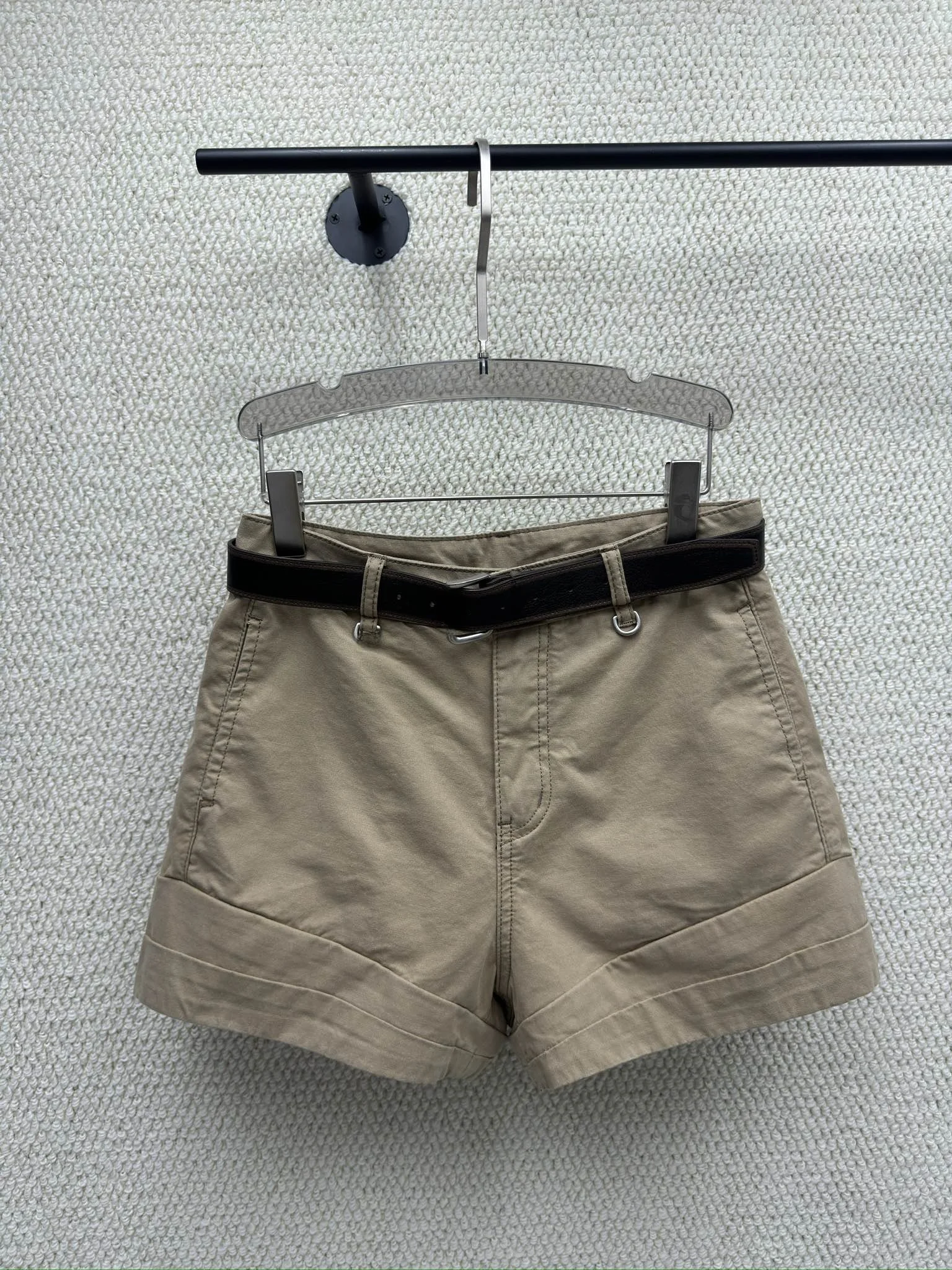 

High Waist A-Line Shorts Women's Commute Casual Hot Pants High Quality Fashionable Versatile Slimming Design with Belt