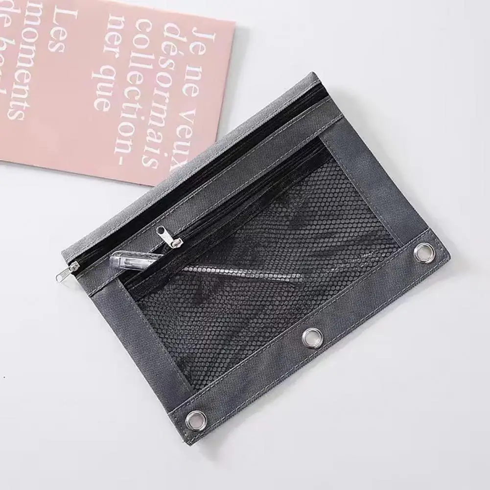 กระเป๋าดินสอหลากสีใส่ดินสอ POUCH pensil ความจุกระเป๋าใส่ดินสอตาข่ายมีซิปสำหรับโฮมโรงเรียนการจัดระเบียบสำหรับสำนักงาน