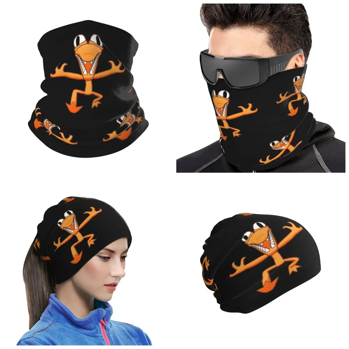 Orange Rainbow Friend Bandana Neck Cover Printed Magic Scarf Riding Headwear Unisex Adult Windproof