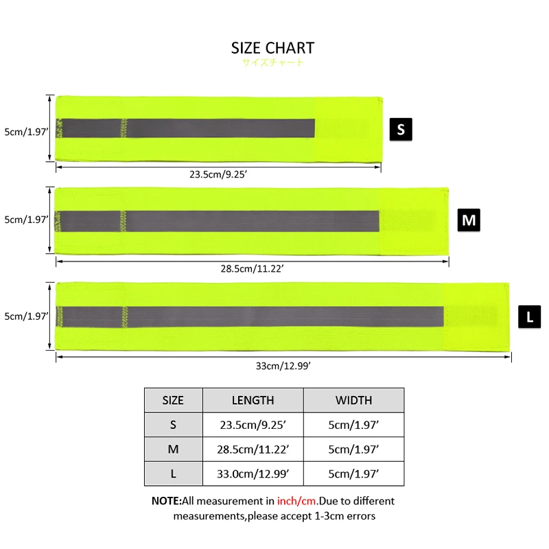 Roadstar 2 قطعة العصابات العاكسة للمعصم الذراع الكاحل الساق عاكس شارة شريط أمان Led سوار للساعة حزام ليلة الرياضية والعتاد