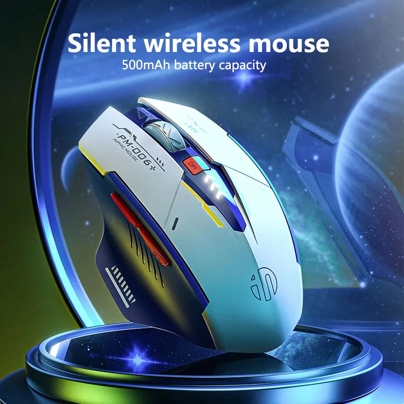 Inphic F9 Wireless Mouse Rechargeable Battery Level Display Mecha Color Scheme F9 V2 Gaming Mouse For PC Laptop