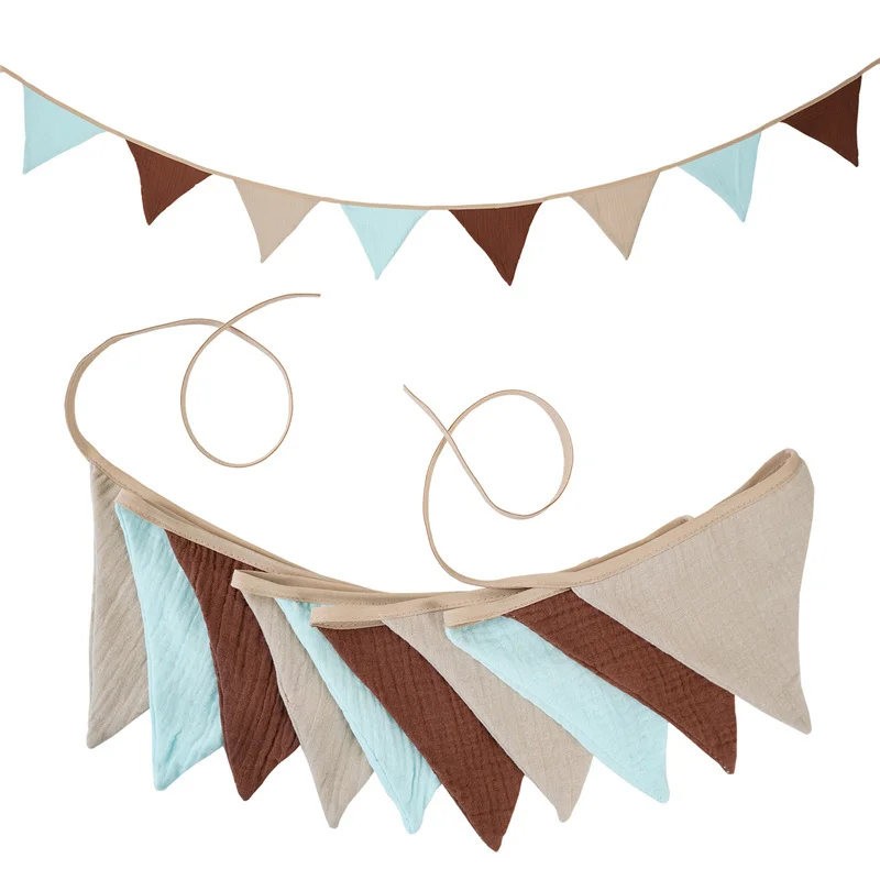 2.6M Colorato Bunting Neonato Fotografia Puntelli Appeso Banner 10 Triangolo Gagliardetto Bandiere Per La Festa di Compleanno Decorazione di Nozze