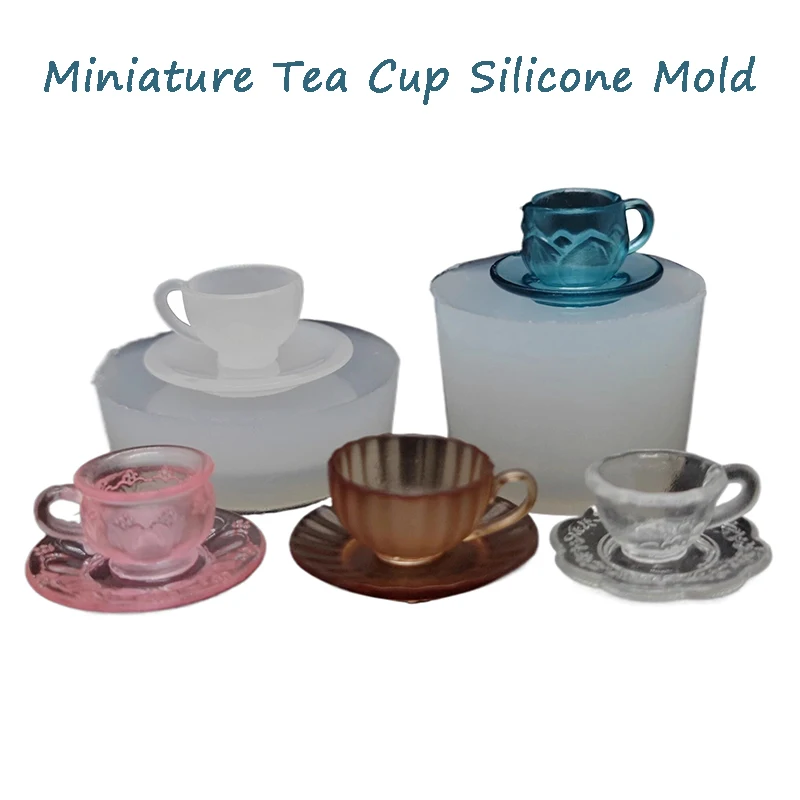 1 conjunto de casa de bonecas, comida e jogo, copo de chá em miniatura, molde de silicone, epóxi uv, acessórios de boneca, decoração de cena de brinquedo