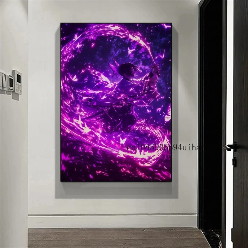 Anime demon slayer kamado tanjirou nezuko personagem cartazes arte da parede imagem moderna casa decoração do quarto das crianças pintura em tela