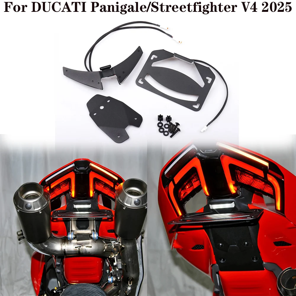 

New For DUCATI Panigale/Streetfighter V4 2025 Fender Eliminator Plug and Play License Plate Holder