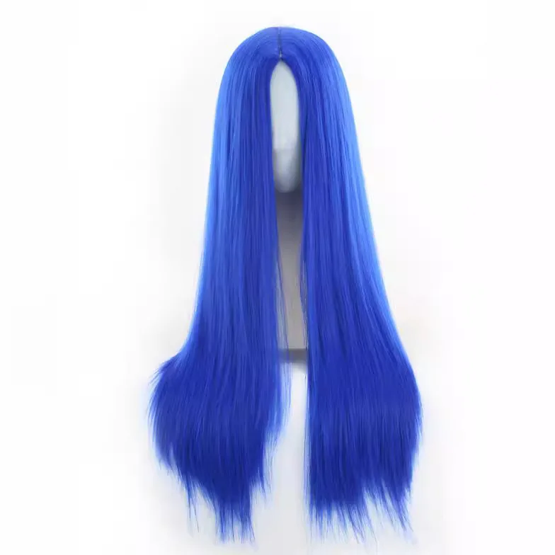 

Synthetic Long Straight Wig Middle Part Bangs Face Framing Voluminous Fiber Hairpiece Cosplay Party Daily Use Factory Made