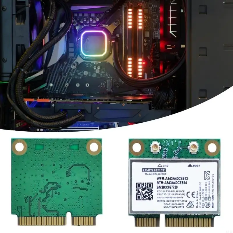 C90F 에너지 효율적인 무선 네트워킹 카드 RTL8821CE Wi -Fi 6 어댑터 저전력 소비 장치.