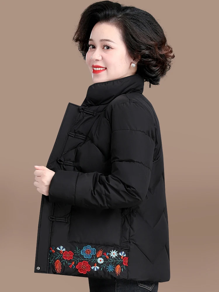 

Winter Jaet Women's down Cotton Puffer Coat Faionable Loose Fit ort Sle Single Button Closure Pure Color for Middle-A...