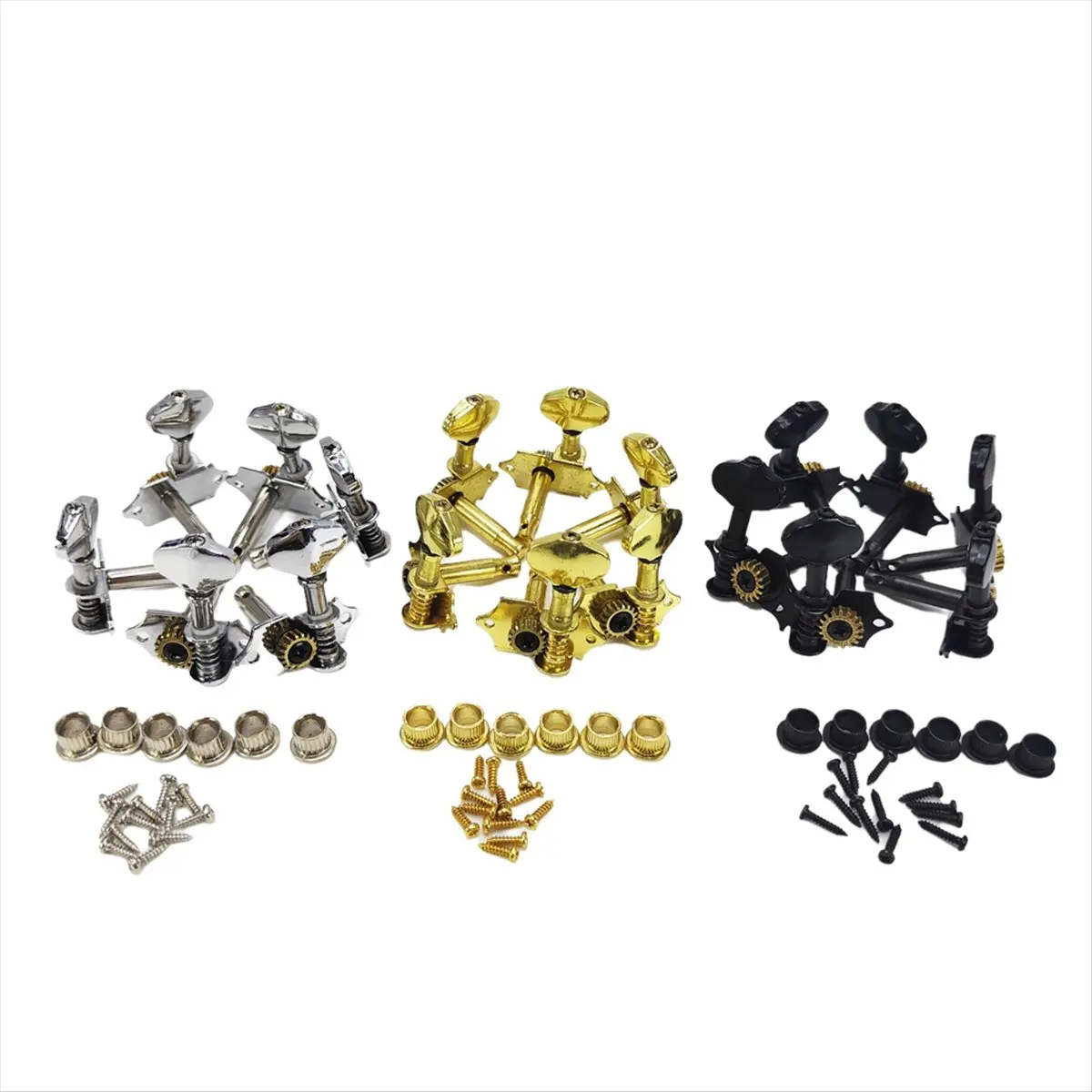 

Комплект колков для настройки струн акустической гитары ABXI с винтовыми втулками, универсальные тюнеры, стандартные аксессуары для открытой настройки, серебристые