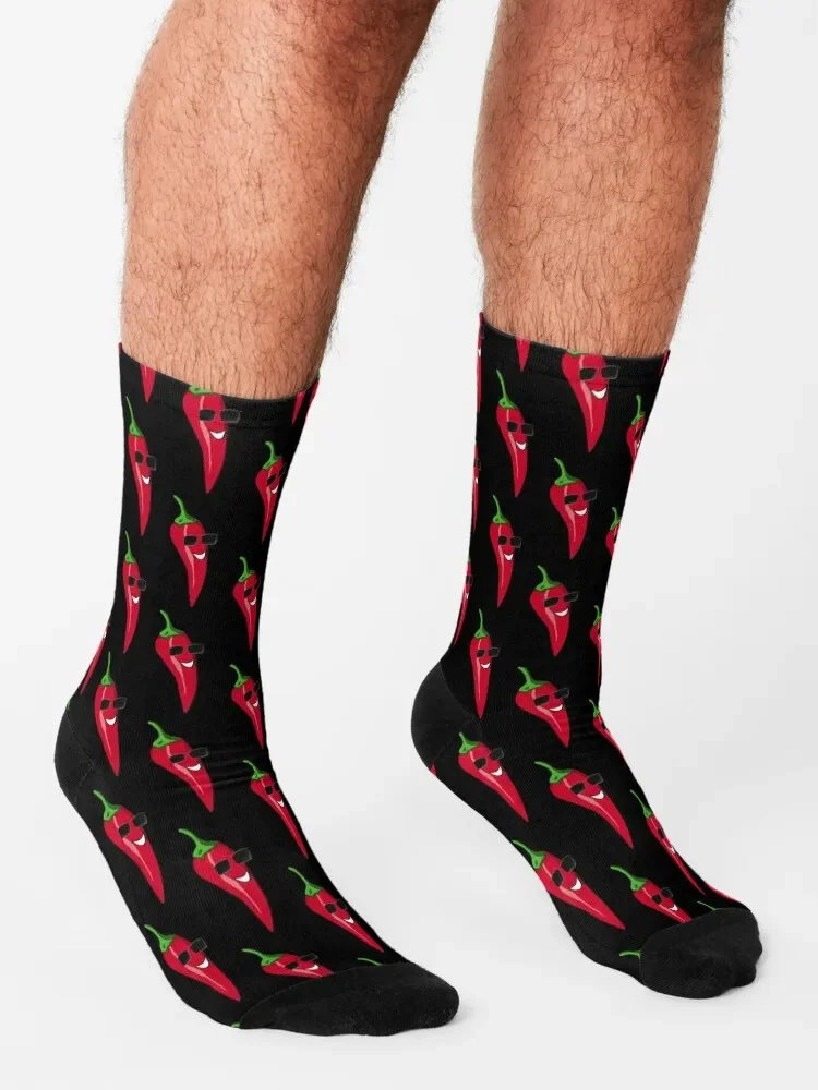 Hottest Chilli In The World - Chilli Guy - Eating Contest Scoville Rating Socks Men's hip hop Non-slip Socks Men's Women's